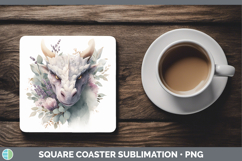 GorgeousAnimals Lavender and Eucalyptus Square Coaster design.