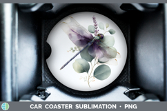 GorgeousAnimals Lavender and Eucalyptus Car Coaster design.