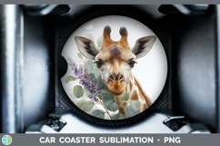 GorgeousAnimals Lavender and Eucalyptus Car Coaster design.