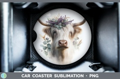 GorgeousAnimals Lavender and Eucalyptus Car Coaster design.