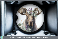GorgeousAnimals Lavender and Eucalyptus Car Coaster design.