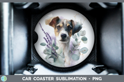 GorgeousAnimals Lavender and Eucalyptus Car Coaster design.