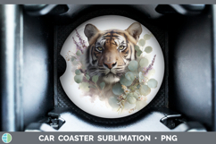 GorgeousAnimals Lavender and Eucalyptus Car Coaster design.