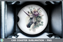 GorgeousAnimals Lavender and Eucalyptus Car Coaster design.