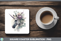 GorgeousAnimals Lavender and Eucalyptus Square Coaster design.