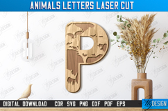 Animals Letters Laser Cut | Alphabet | 3D Decorative Letters Product Image 1
