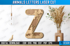 Animals Letters Laser Cut | Alphabet | 3D Decorative Letters Product Image 1