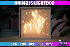 Rabbit Lightbox SVG Design | Paper Cut Design | SVG File Product Image 1