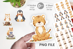 Fall Meditating Animals Sticker Product Image 1