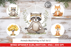 Wind Spinner Fall Meditating Animals Product Image 1