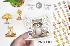 Fall Meditating Animals Sticker Product Image 1