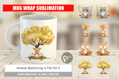 Mug Wrap Fall Meditating Animals Product Image 1