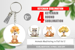 Keychain Fall Meditating Animals Product Image 1