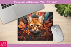 Cheetah Mousepad PNG, Wild Cat Fantasy floral Mouse pad Product Image 1