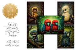 Dark Jungle Animals Postcard and Poster Print Set Product Image 4