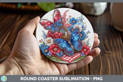 GorgeousAnimals Patriotic Round Coaster design.