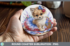 GorgeousAnimals Patriotic Round Coaster design.