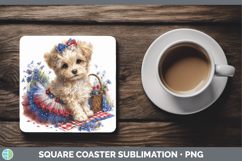 GorgeousAnimals Patriotic Square Coaster design.