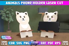 Animal Phone Stand Laser Cut | 3d Phone Holder | Dog SVG Product Image 1