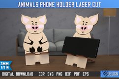 3d Animal Phone Holder Laser Cut, Piglet Wooden Phone Stand Product Image 1