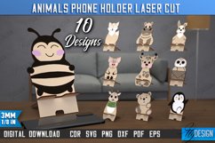 Animals Phone Holder Laser Cut Bundle, Wooden Phone Stand Product Image 1