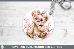 GorgeousAnimals Pink Bubble Gum Keychain design.