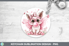 GorgeousAnimals Pink Bubble Gum Keychain design.