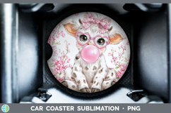 GorgeousAnimals Pink Bubble Gum Car Coaster design.