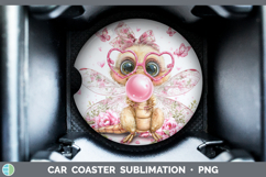 GorgeousAnimals Pink Bubble Gum Car Coaster design.