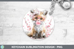 GorgeousAnimals Pink Bubble Gum Keychain design.