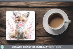 GorgeousAnimals Pink Bubble Gum Square Coaster design.