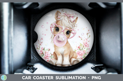 GorgeousAnimals Pink Bubble Gum Car Coaster design.