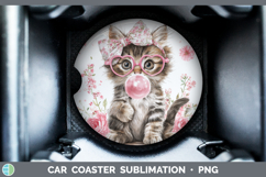 GorgeousAnimals Pink Bubble Gum Car Coaster design.
