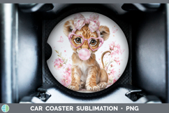GorgeousAnimals Pink Bubble Gum Car Coaster design.