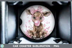 GorgeousAnimals Pink Bubble Gum Car Coaster design.