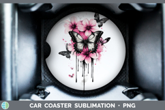 GorgeousAnimals Pink Drips Car Coaster design.