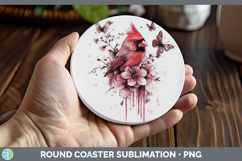 GorgeousAnimals Pink Drips Round Coaster design.