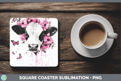GorgeousAnimals Pink Drips Square Coaster design.