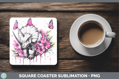 GorgeousAnimals Pink Drips Square Coaster design.