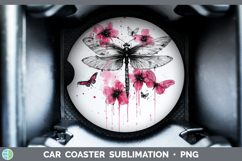 GorgeousAnimals Pink Drips Car Coaster design.