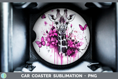 GorgeousAnimals Pink Drips Car Coaster design.