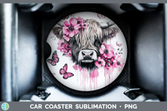 GorgeousAnimals Pink Drips Car Coaster design.