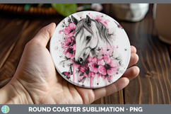 GorgeousAnimals Pink Drips Round Coaster design.