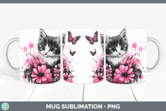 GorgeousAnimals Pink Drips Mug Wrap design.