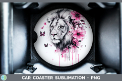 GorgeousAnimals Pink Drips Car Coaster design.