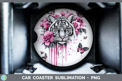 GorgeousAnimals Pink Drips Car Coaster design.