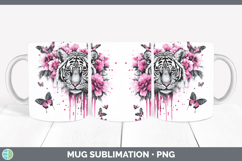 GorgeousAnimals Pink Drips Mug Wrap design.