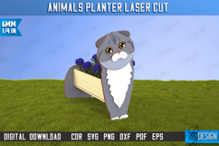 Cat Flower Stand Laser Cut | Garden Design | Home Decor |CNC Product Image 1
