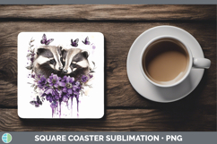 GorgeousAnimals Purple Drips Square Coaster design.