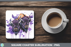 GorgeousAnimals Purple Drips Square Coaster design.